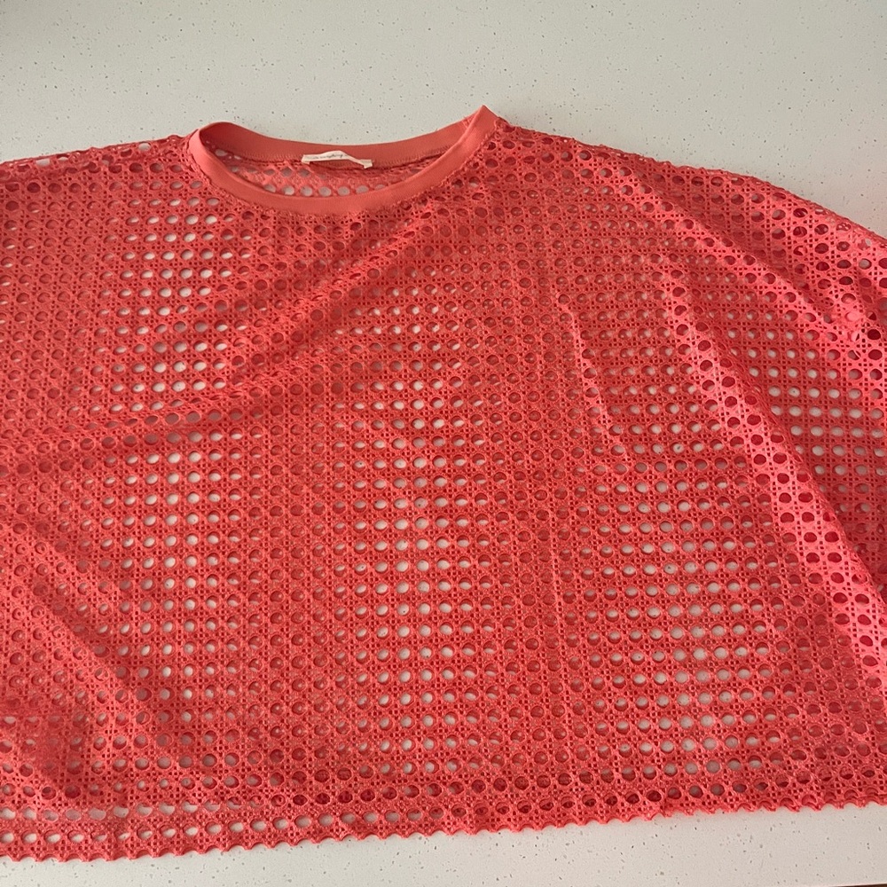 Do Everything in Love Coral Crochet Top